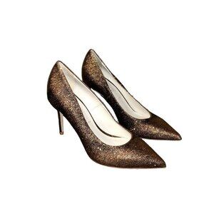 Something Bleu Freya Bronze Pointed Toe Pump Formal Wedding Heels Size 8 B